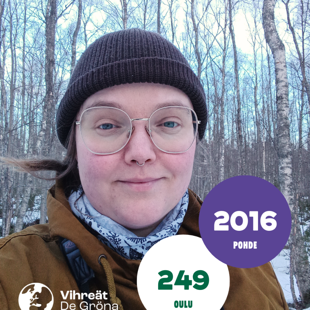 Elina Heikkala ja vaalinumerot 2016 (Pohde) ja 249 (Oulu)